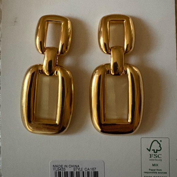 JCrew Bold Oversized Square Drop Earrings - Picture 2 of 3